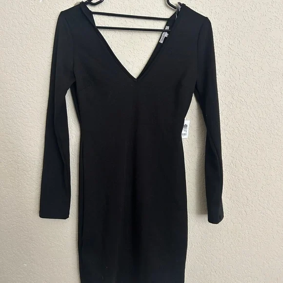 Charlotte Russe Dresses | Charlotte Russe Black V-Neck Long Sleeve Dress | Color: Black | Size: S | Bdrampage7'S Closet